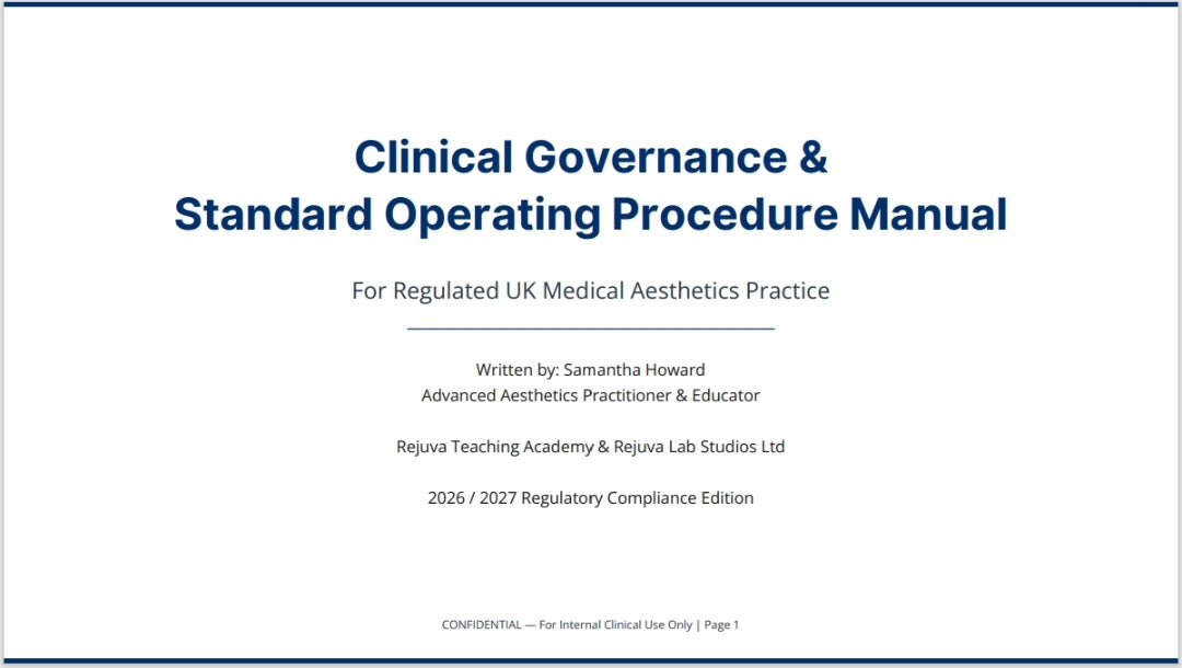 The Rejuva Clinical Governance Manual (NHS-Structured Clinic Compliance Blueprint